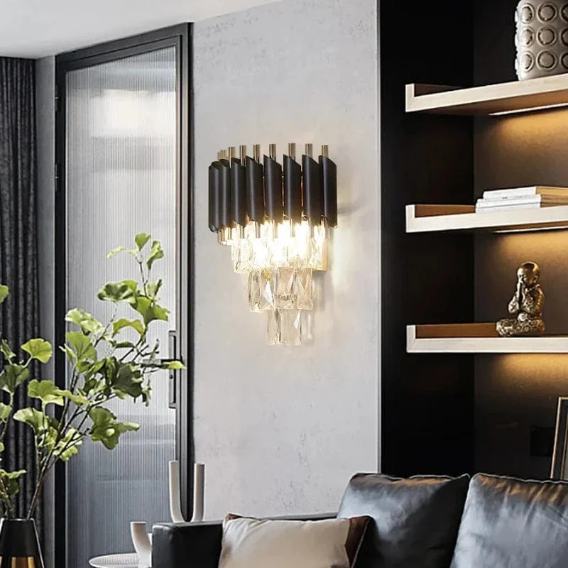 Applique noir et cristal design
