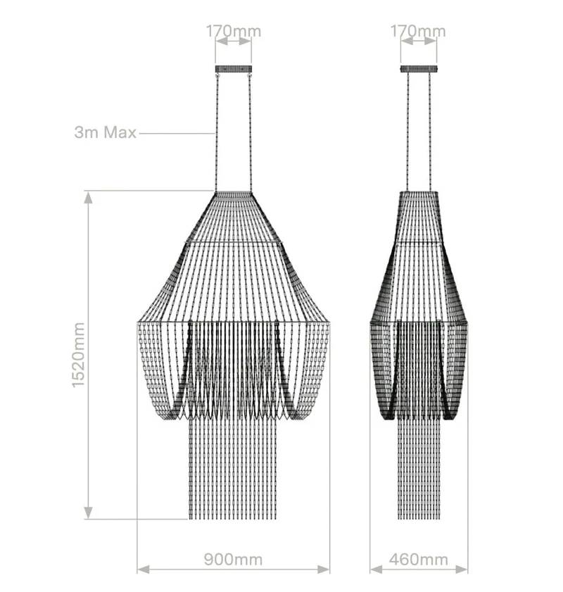 Longue suspension pour hall