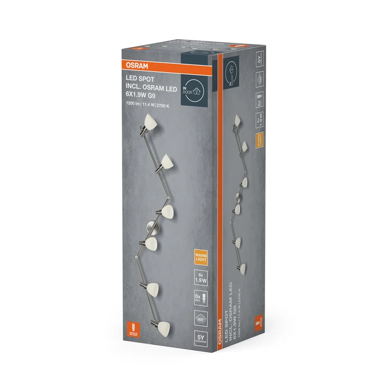 OSRAM LED SPOT G9 G9 6 x 1.9W, 1200 lm, 2700 K, Blanc chaud