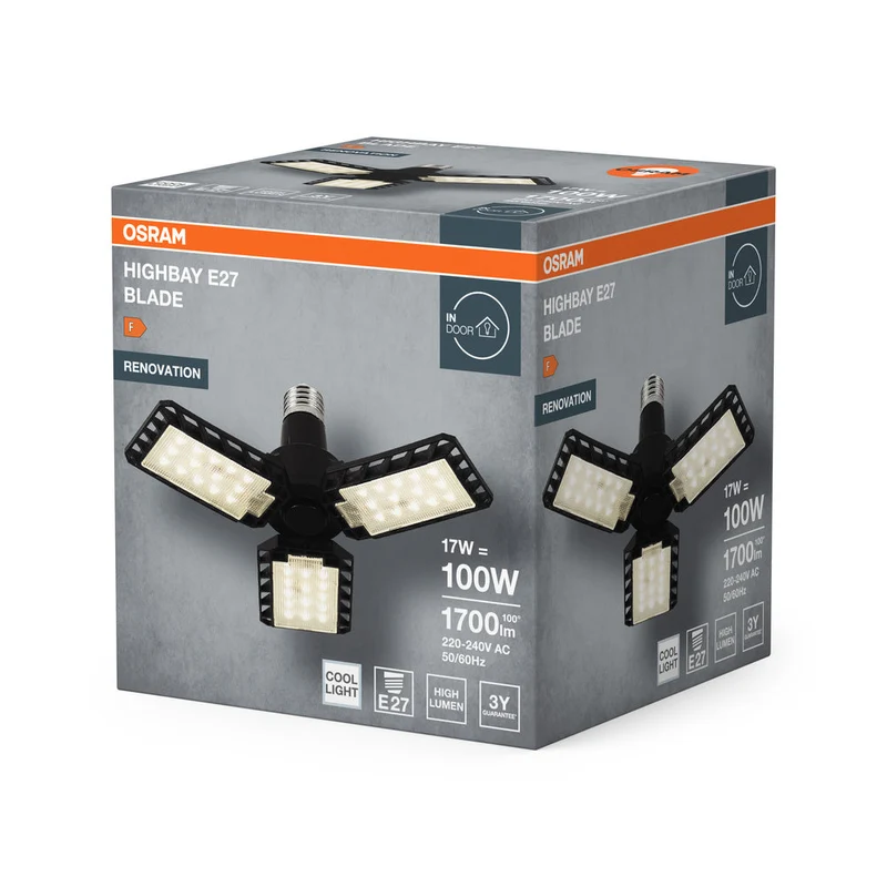 OSRAM Highbay Blade lampe de plafond avec ailes, 17W, E27