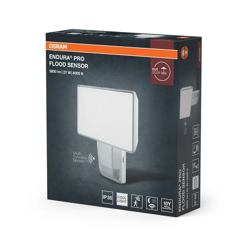 OSRAM ENDURA® PRO FLOOD CAPTEUR LED-projecteur 27W 4000K IP55 Blanc, 3000 lm, 4000 K, blanc froid