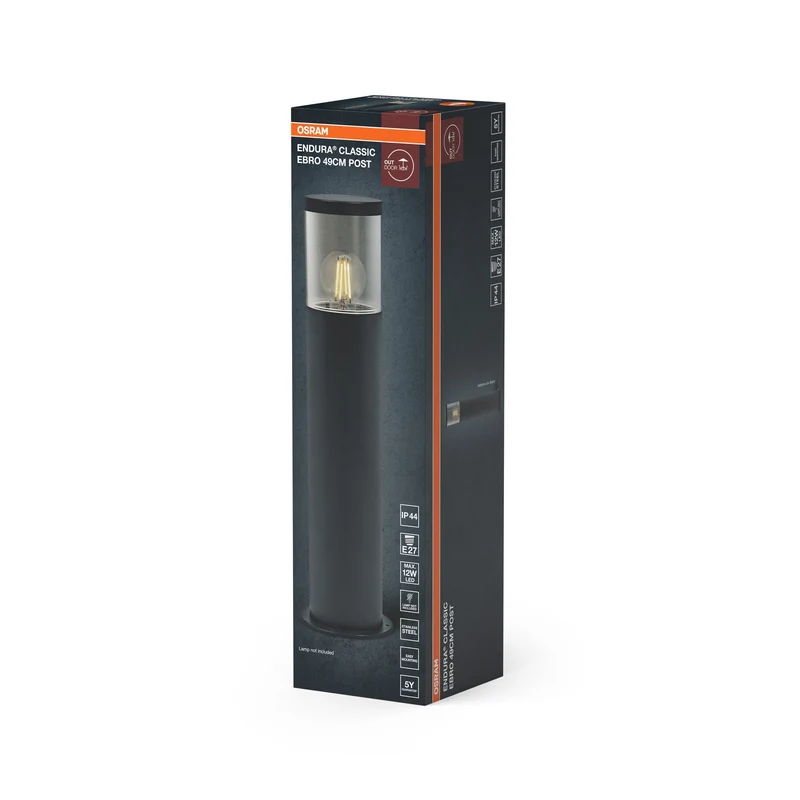 OSRAM ENDURA CLASSIC EBRO Lampadaire, gris foncé, 49 cm