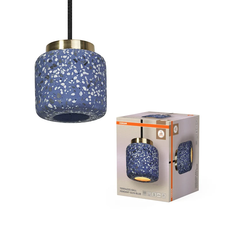 OSRAM DECOR Suspension boule Terrazzo bleue, GU10