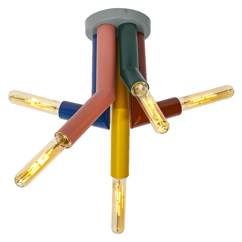 OSRAM DECOR Plafonnier paille, 5 flammes, E27, multicolore