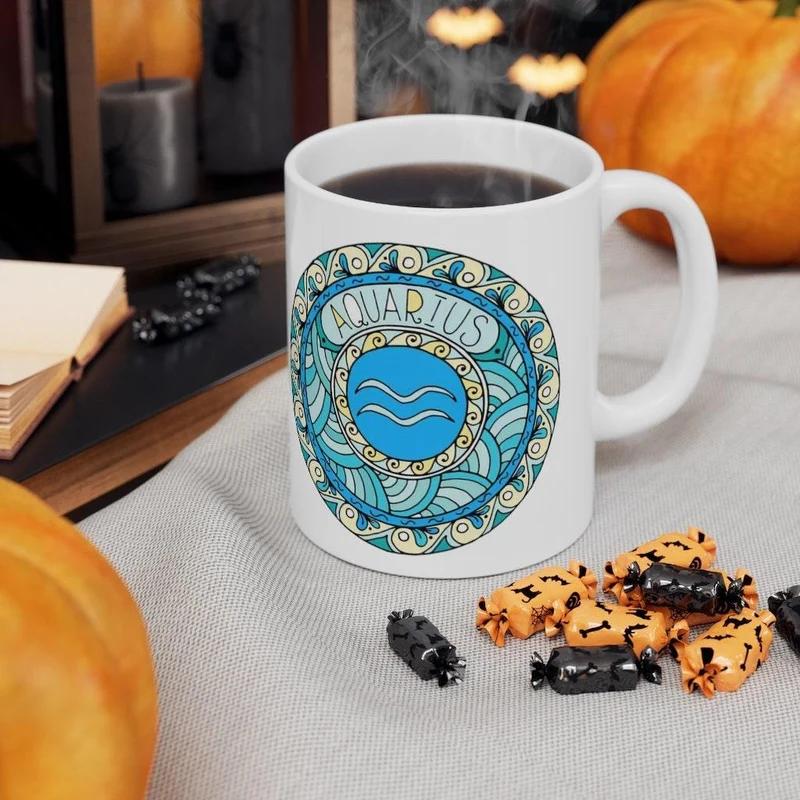 Tasse du zodiaque Verseau, Tasse Verseau, cadeau du zodiaque né du 20 janvier au 17 février, signe du zodiaque, cadeau horoscope, cadeau d’astrologie