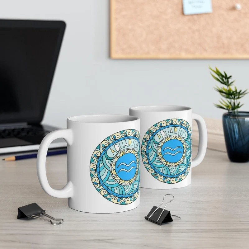 Tasse du zodiaque Verseau, Tasse Verseau, cadeau du zodiaque né du 20 janvier au 17 février, signe du zodiaque, cadeau horoscope, cadeau d’astrologie