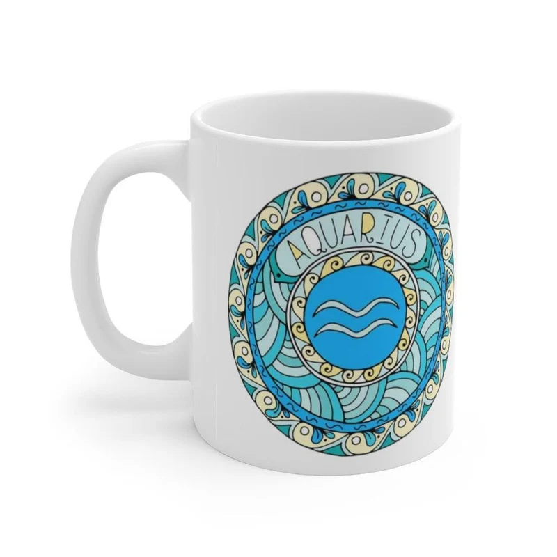 Tasse du zodiaque Verseau, Tasse Verseau, cadeau du zodiaque né du 20 janvier au 17 février, signe du zodiaque, cadeau horoscope, cadeau d’astrologie