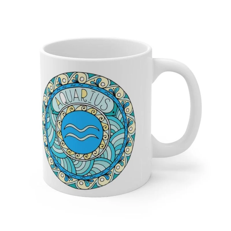 Tasse du zodiaque Verseau, Tasse Verseau, cadeau du zodiaque né du 20 janvier au 17 février, signe du zodiaque, cadeau horoscope, cadeau d’astrologie