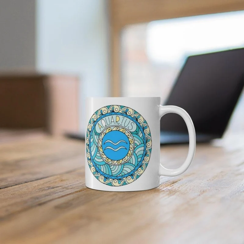 Tasse du zodiaque Verseau, Tasse Verseau, cadeau du zodiaque né du 20 janvier au 17 février, signe du zodiaque, cadeau horoscope, cadeau d’astrologie