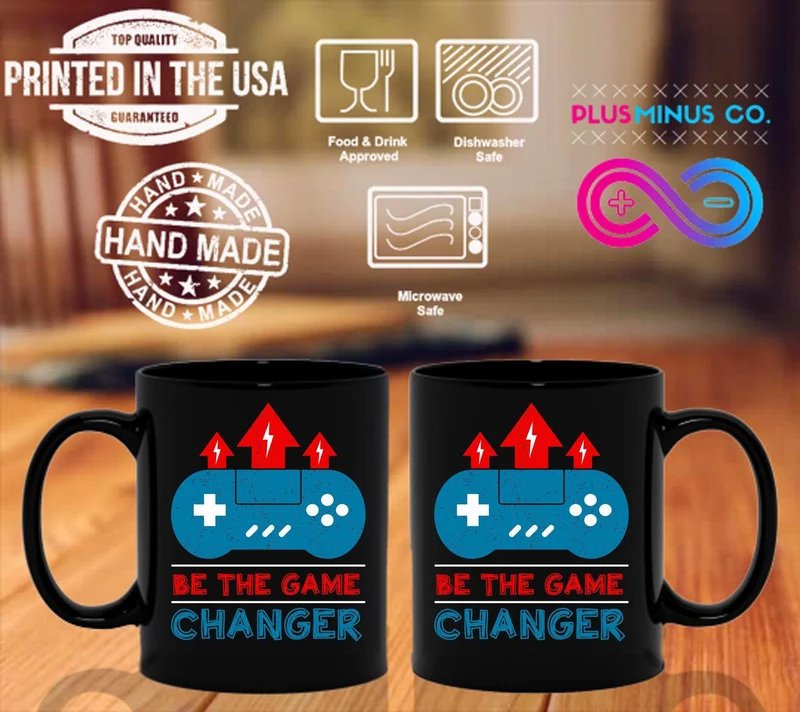 Be The Game Changer Black Mugs, Game Changer, Cadeau de tasse en céramique unique, Cadeau de joueur inspirant, Tasse de motivation pour jeux vidéo