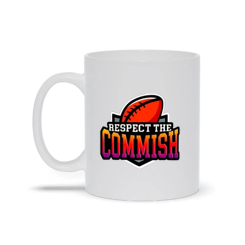 Respectez les tasses blanches Commish, Fantasy Football Respectez les Commish, Tasses de commissaire de football fantastique, tasse de football américain
