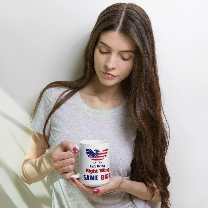 Tasse à café libertaire Aile gauche ou partie de l'aile droite de la même tasse à oiseaux