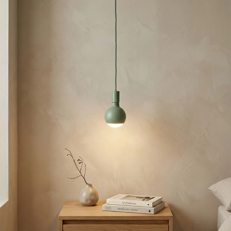 Lampe à suspension Filotto Metallico avec ampoule Lucia - Vert