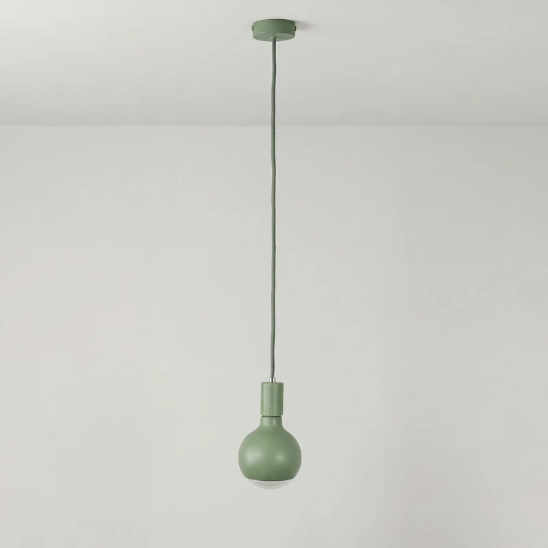 Lampe à suspension Filotto Metallico avec ampoule Lucia - Vert