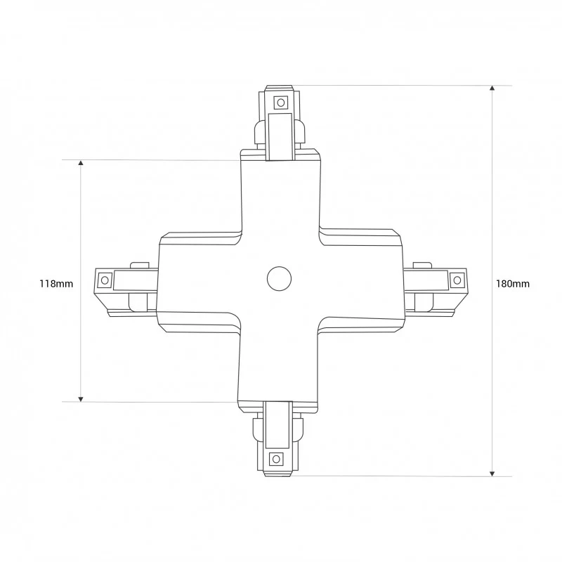 Articulation rigide en X pour voie de surface triphasée