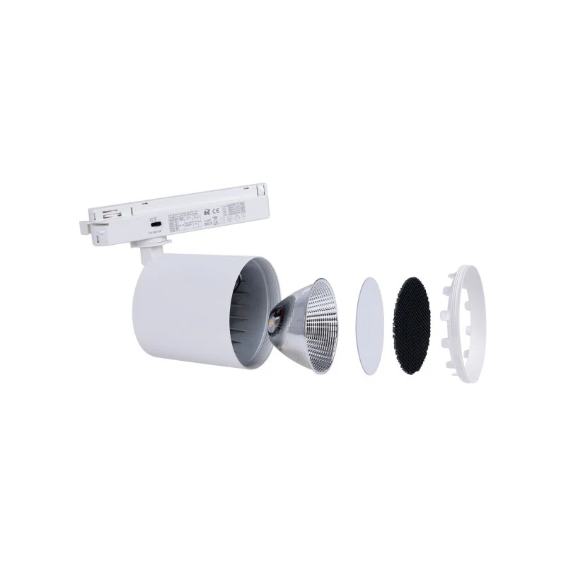 Projecteur LED sur rail monophasé CCT - 40W - IRC 90 - Blanc