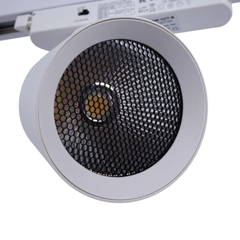 Projecteur LED sur rail monophasé CCT - 40W - IRC 90 - Blanc