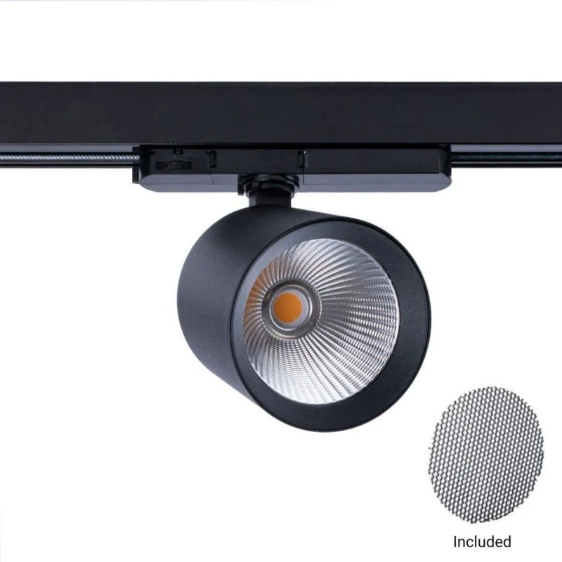 Projecteur LED sur rail triphasé CCT 40W - IRC 90 - Driver KGP - Noir