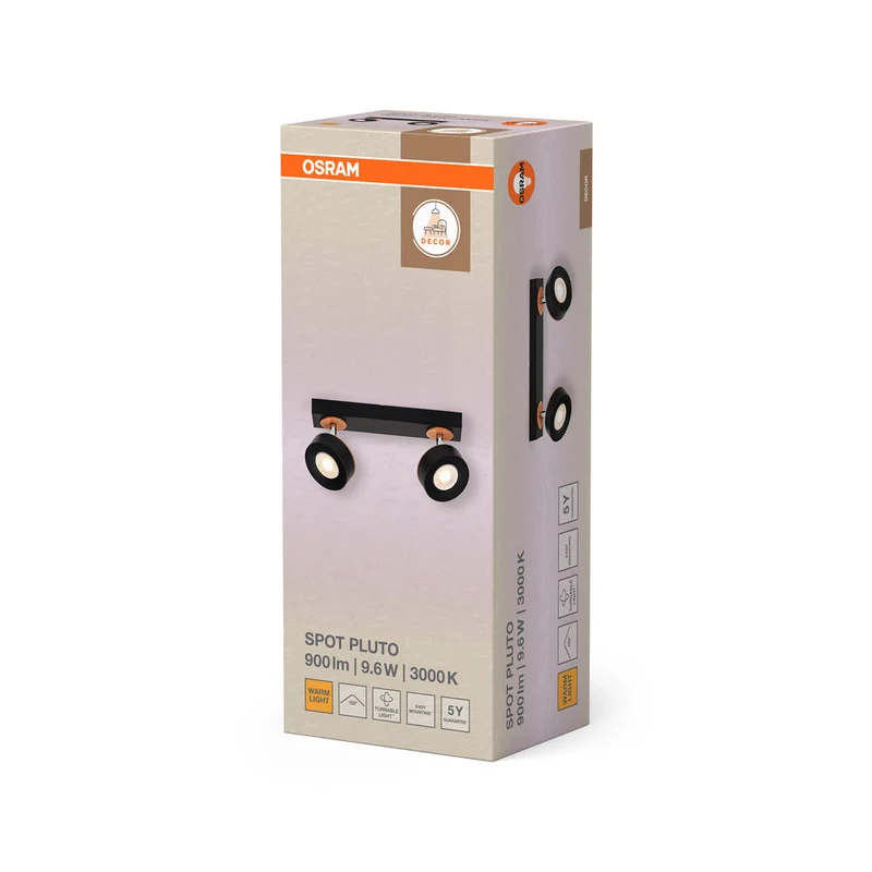 OSRAM SPOT DÉCOR PLUTO Plafonnier, 9,6W, 615lm, noir