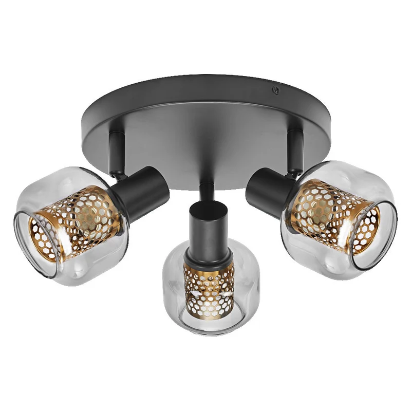 OSRAM DECOR Spot Firefly plafonnier noir, lampe OSRAM incluse, 3 x 2.8W, E14