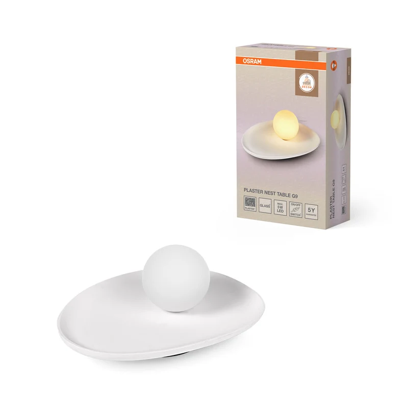 OSRAM DECOR Plâtre Nid Table Lampe de table 1xG9 Blanc
