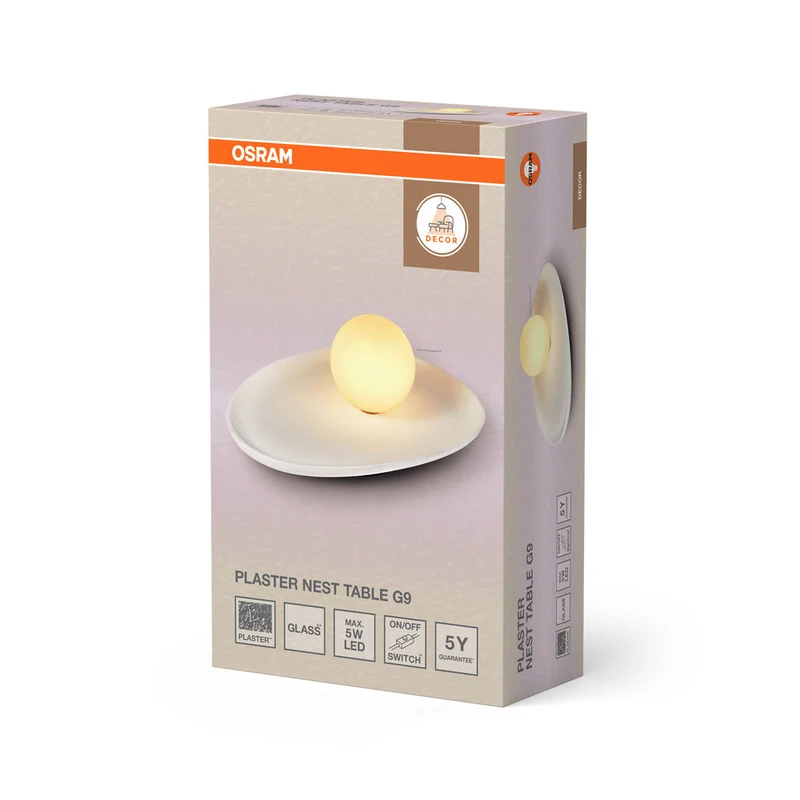 OSRAM DECOR Plâtre Nid Table Lampe de table 1xG9 Blanc
