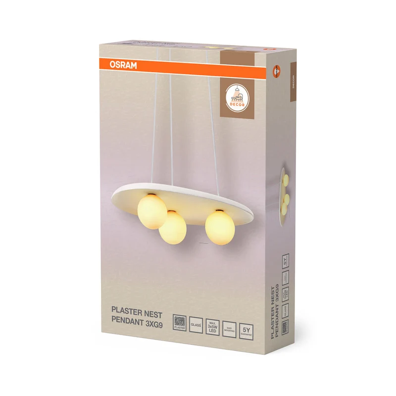 OSRAM DECOR Suspension Nid en plâtre 3xG9 Blanc