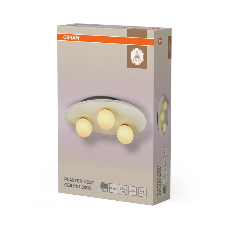 OSRAM DECOR Plafonnier Nid de Plâtre 3xG9 Blanc