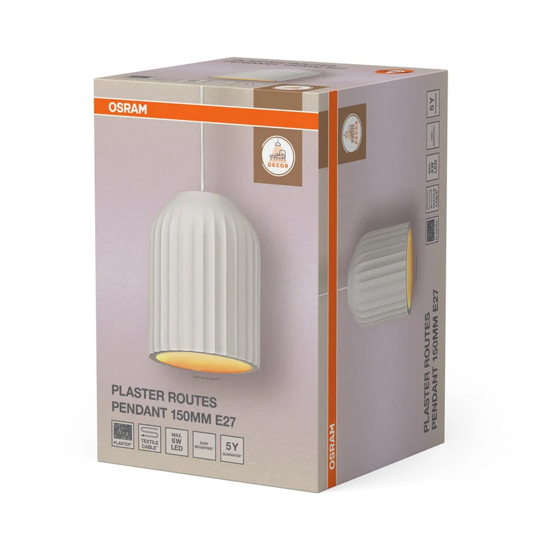 OSRAM DECOR Plafonnier itinéraires en plâtre Applique murale 150 1xE27 Blanc