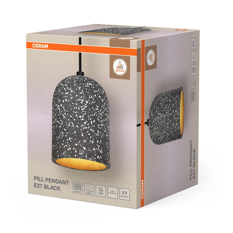 OSRAM DECOR Suspension Pill Suspension 1xE27 Noir
