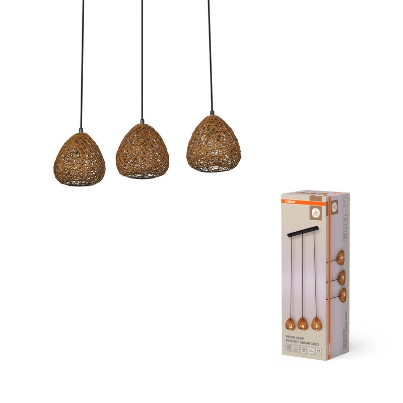 OSRAM DECOR Suspension en papier goutte linéaire 3xE27 beige