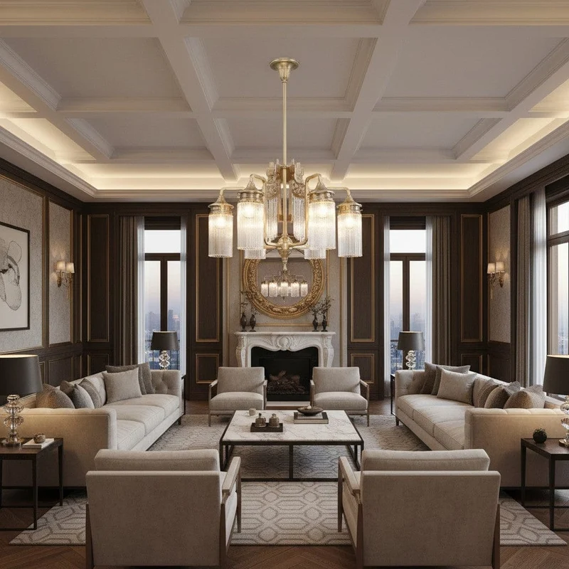 Chandelier Laiton Annees 80