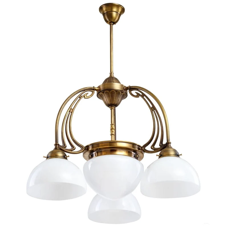 Plafonnier en Laiton Ancien Art Deco