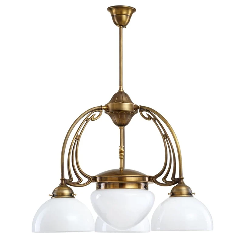 Plafonnier en Laiton Ancien Art Deco