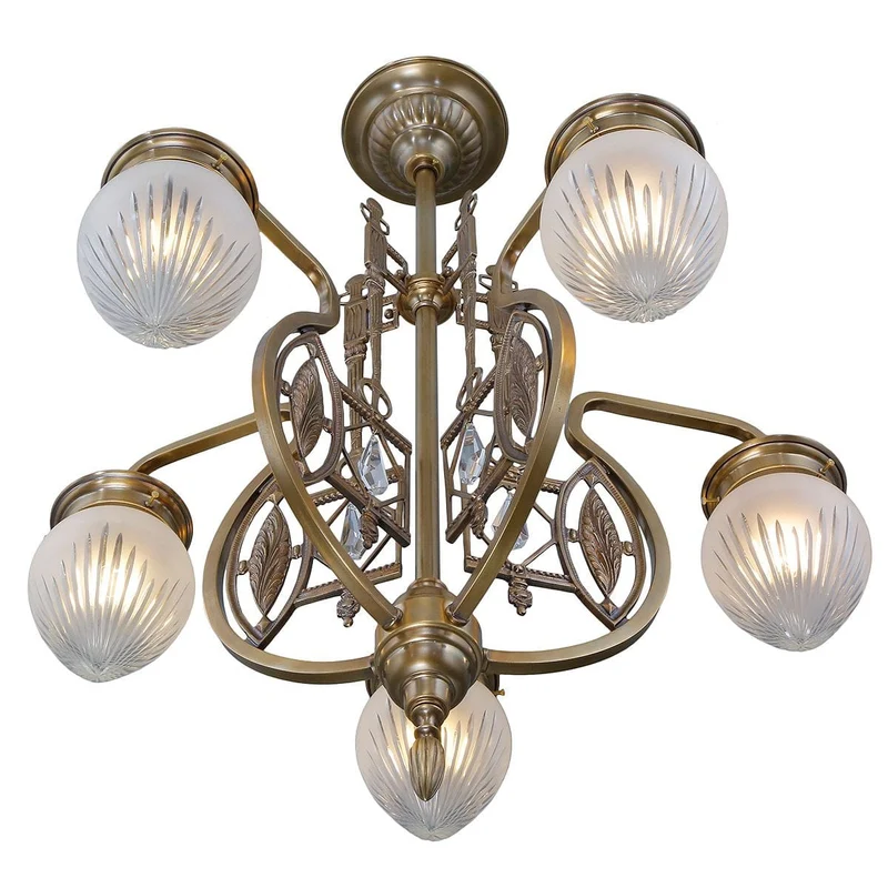 Chandelier Plafonnier Chrome Art Nouveau