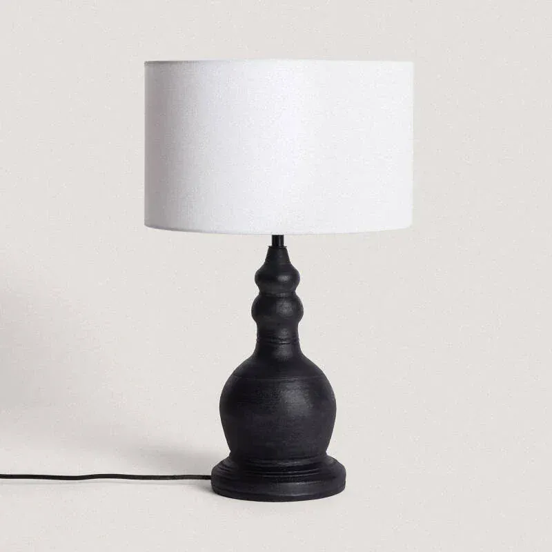 Lampe a poser noire bois