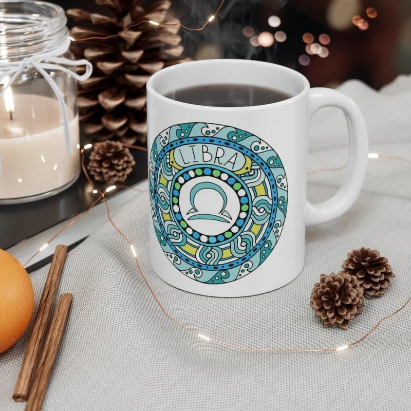 Balance Zodiac Mug, Balance Mug, 23 septembre au 22 octobre né Zodiac Gift, Zodiac Sign, Horoscope Gift, Astrology Gift, Mug || Naissance Balance