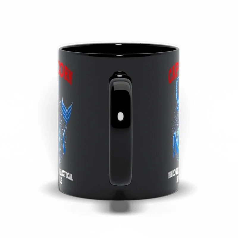Qualités du Capricorne Introverti, Pratique, Tasses noires fiables, Tasse de conception du Zodiaque Capricon, Idées cadeaux Capricon, Né en décembre, Né en janvier