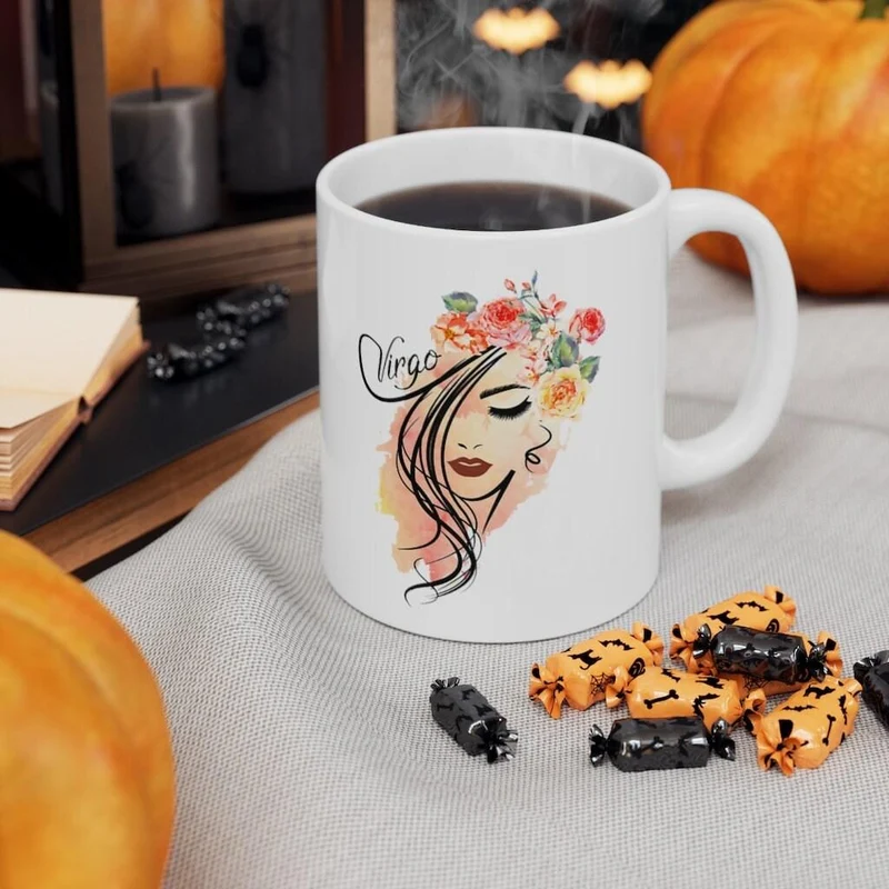 Tasse du zodiaque Vierge, tasse Vierge, cadeau du zodiaque né du 23 août au 22 septembre, signe du zodiaque, cadeau d’horoscope, cadeau d’astrologie, tasse || Naissance Vierge