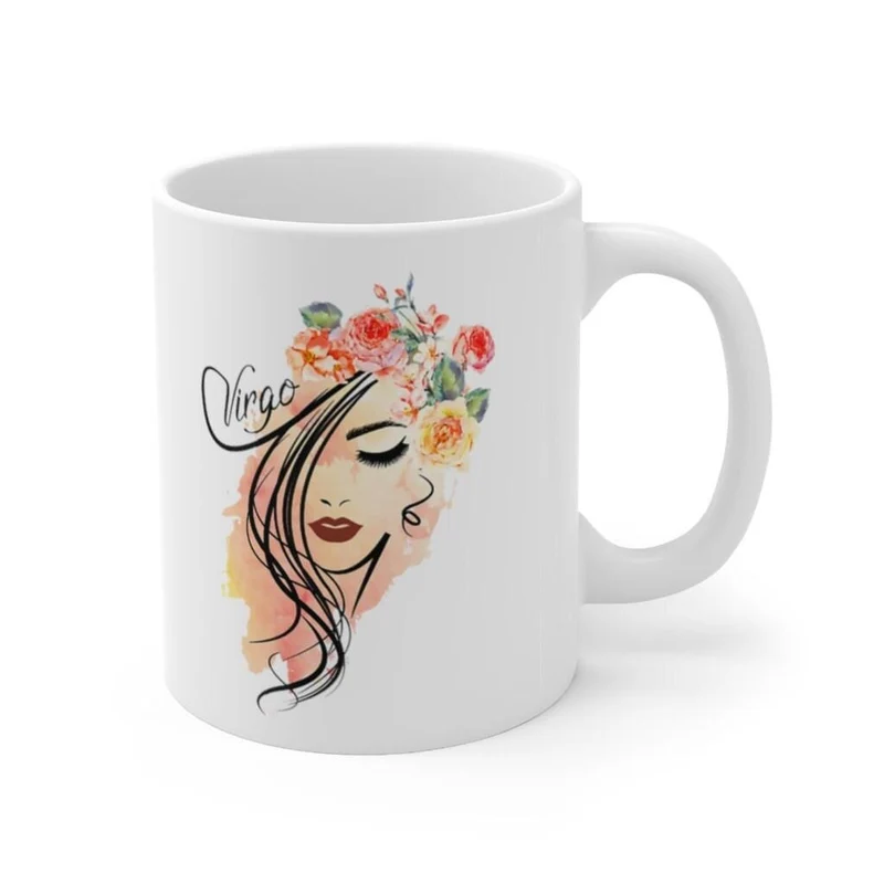 Tasse du zodiaque Vierge, tasse Vierge, cadeau du zodiaque né du 23 août au 22 septembre, signe du zodiaque, cadeau d’horoscope, cadeau d’astrologie, tasse || Naissance Vierge