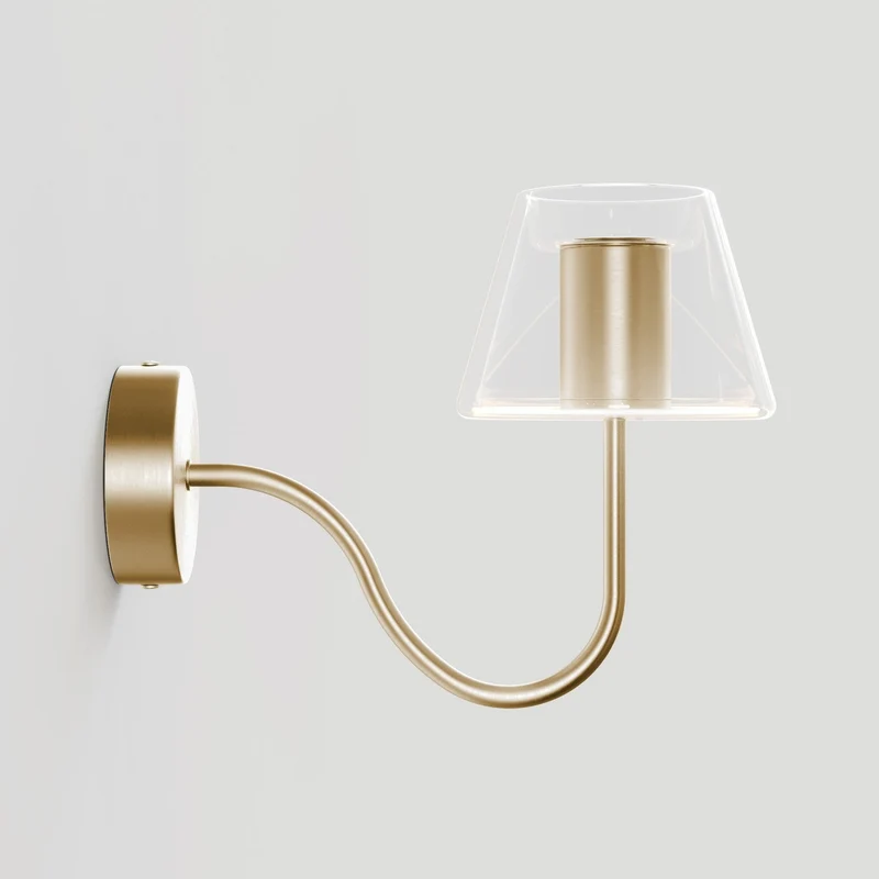 Applique murale Fermaluce G07 avec extension en S - Bronze Satiné