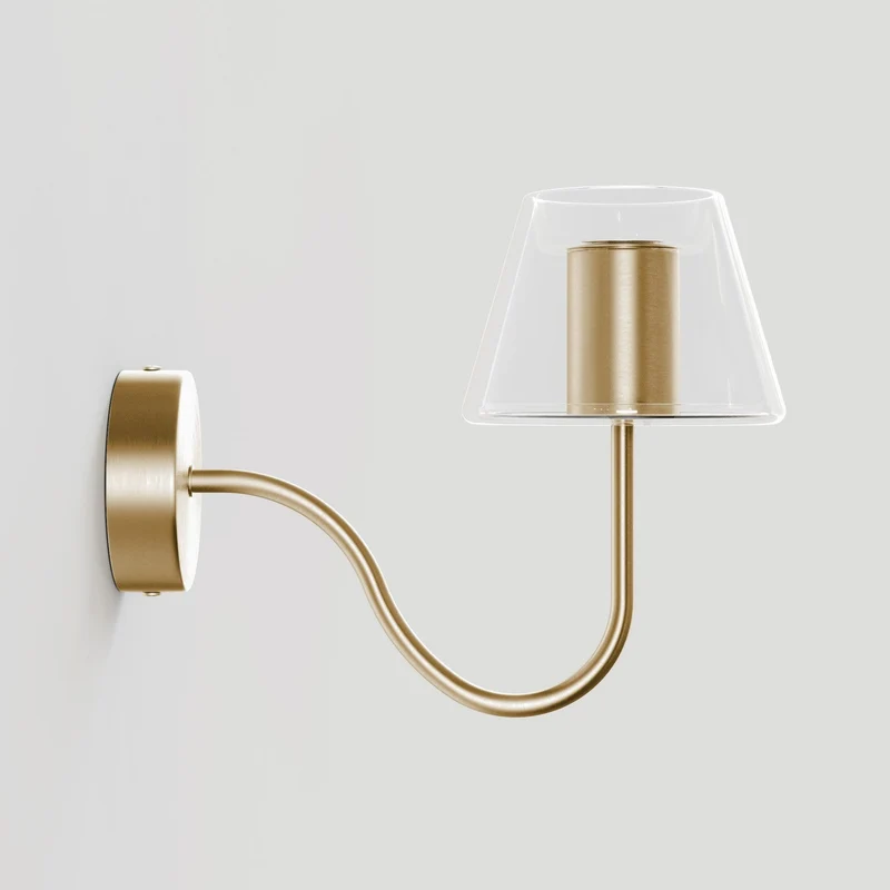 Applique murale Fermaluce G07 avec extension en S - Bronze Satiné
