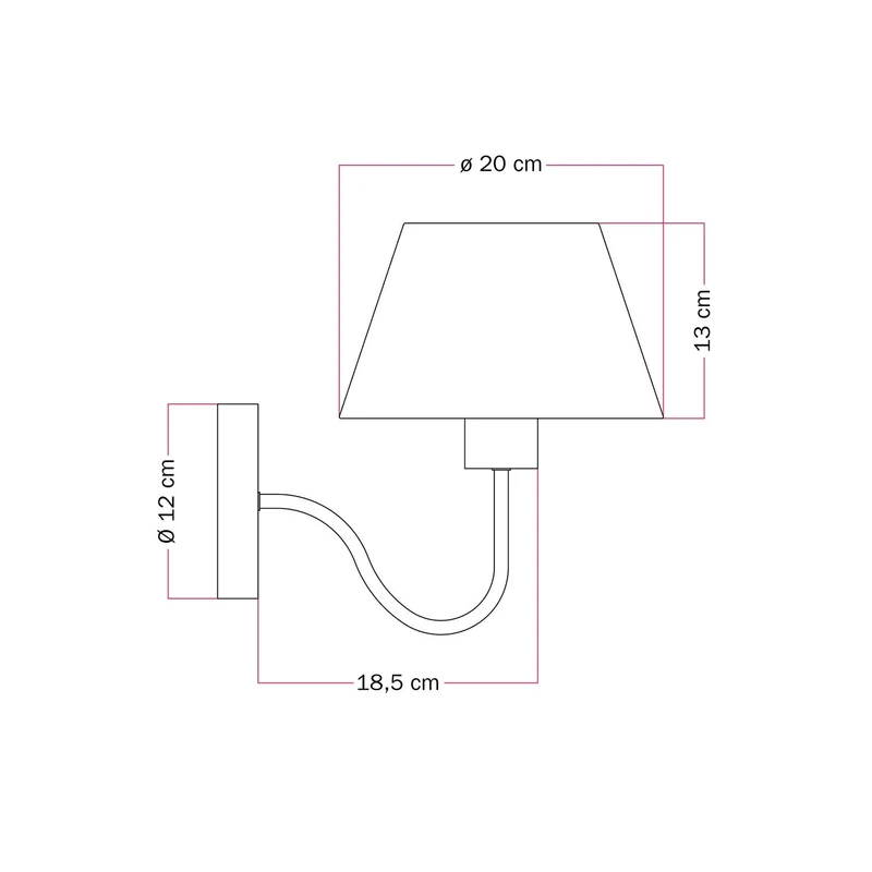 Applique Fermaluce avec extension en S et Abat-jour Impero - Jute Claire