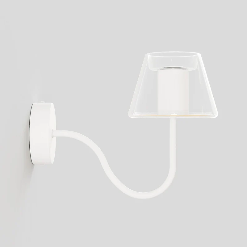 Applique murale Fermaluce G07 avec extension en S - Blanc Mat