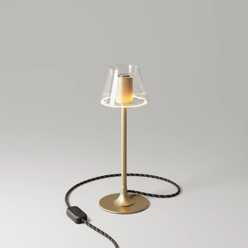Lampe de table MAG-Y G07 avec base métallique ronde - Bronze satiné