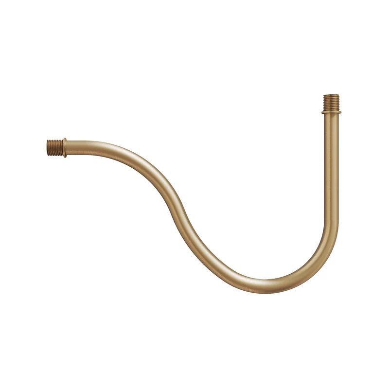 Tube d’extension courbé en S pour lampe, 16,5 cm en métal – Bronze satiné
