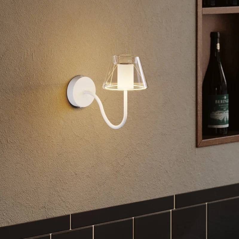 Tube d’extension courbé en S pour lampe, 16,5 cm en métal – Blanc