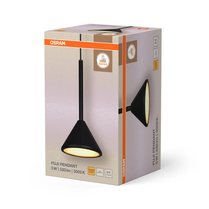 OSRAM DECOR Fuji 1X Suspension Luminaire 5W 930 Noir