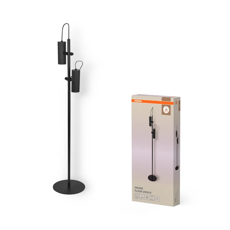 OSRAM DECOR Lampadaire à tambours 2xGU10 Noir
