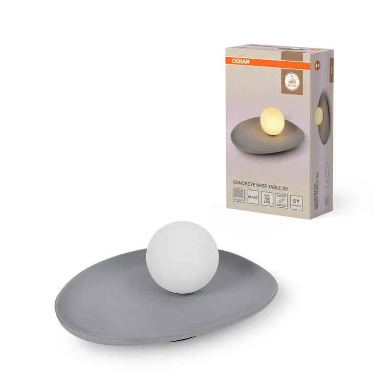 OSRAM DECOR Lampe de table Nid en béton Gris, G9